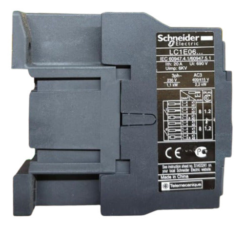 Contator 3p 6a 60hz 220v Lc1e0601m6 Schneider 220v