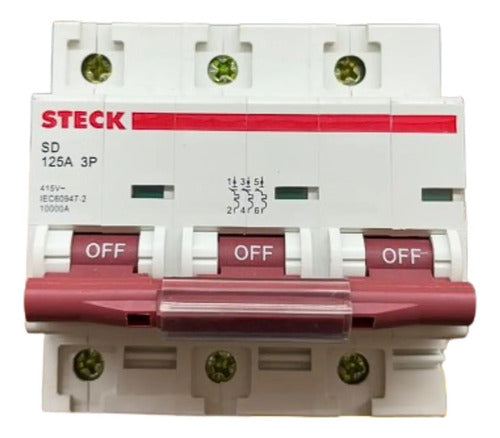 Disjuntor Tripolar Sdd3c125 125a Curva C Steck