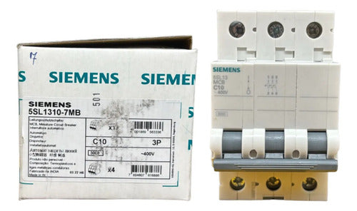 Disjuntor Tripolar 10a Curva C 5sl1310-7mb Siemens