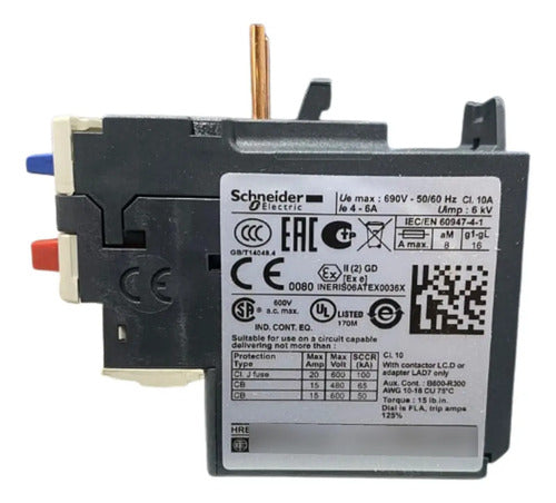 Relé De Sobrecarga Térmica 4-6a 1na+1nf Lrd10 Schneider 690v