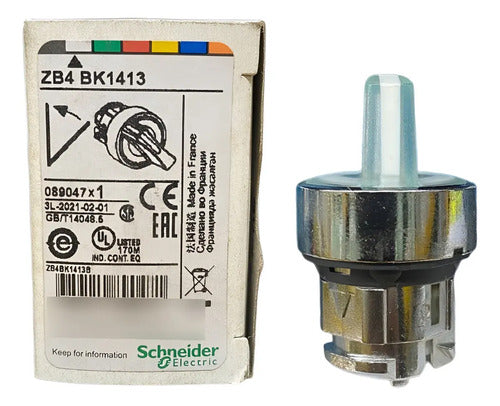 Cabeçote Para Chave Seletora Ø22mm 2 Pos Zb4bk1413 Schneider Branco