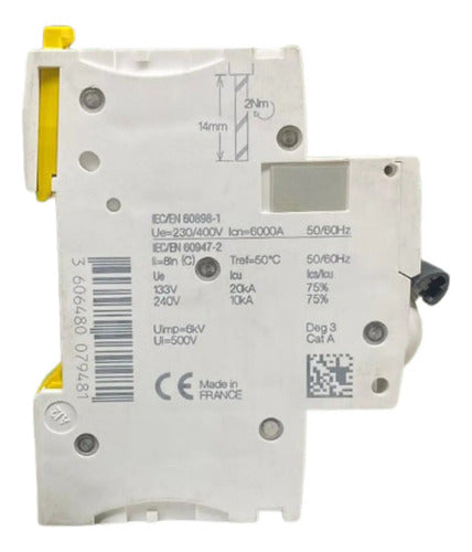Disjuntor Acti9 Ic60n 1p 20a Curva C 10ka A9f74120 Schneider