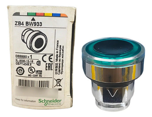 Cabeçote Para Botão 22mm Metálico Zb4bw933 Schneider Verde 0