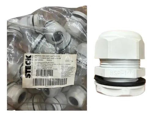Kit C/ 10 Peças: Prensa Cabo 1'' Bsp1 Cinza S854ci Steck