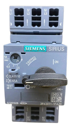 Disjuntor Motor 3rv2011-1fa20 3,5-5,0a Siemens - 50/60hz