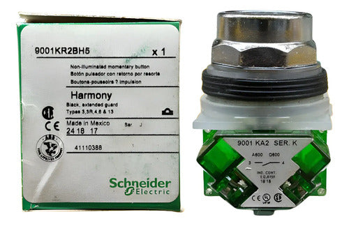 Botão 30mm Metálico 9001kr2bh5 1na Preto Schneider Preto -