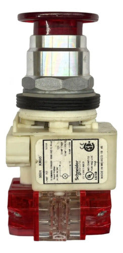 Botão Luminoso Vermelho 2nf 9001kr8p35rh25y3 Schneider Vermelho 2nf