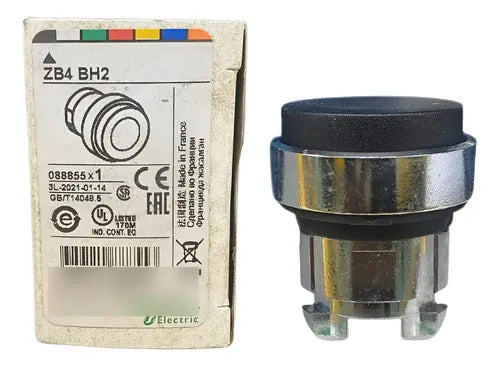 Kit C/ 2: Cabeçote Para Botão 22mm Metálico Zb4bh2 Schneider Preto