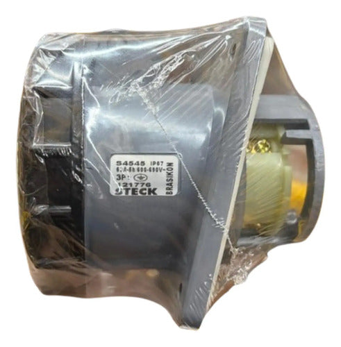 Tomada Embutir 3p+t 63a 600/690v 5h Preto Ip67 S4545 Steck Preto