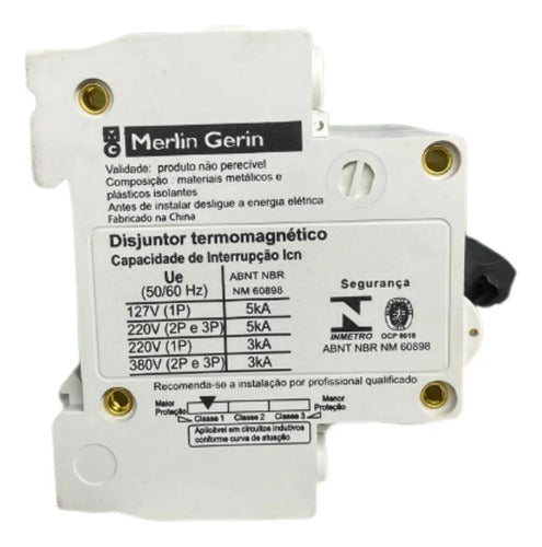 Disjuntor Termomagnetico 3p 20a K32a3c20 Schneider
