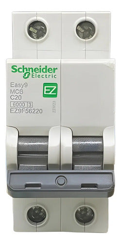 Disjuntor Easy9 2p 20a 6ka 400v Curva C Ez9f56220 Schneider