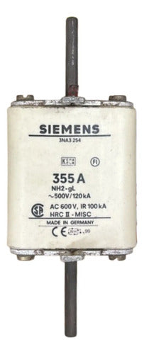 Fusível Nh02 Retardado 355a 500v 3na3254 Siemens 500v