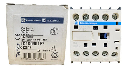 Contator Tripolar 9a 1nf 110vca Lc1k0901f7 Schneider 110vca