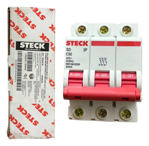 Kit Com 2: Disjuntor Tripolar Sdd63c50 50a Curva C Steck