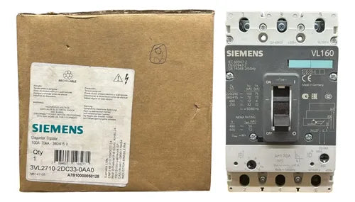 Disjuntor Tripolar 100a 3vl2710-2dc33-0aa0 Siemens