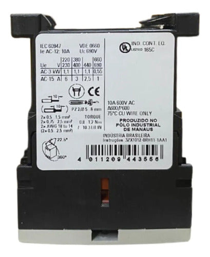 Contator Auxiliar 3rh1131-1ac10 24v 3na+1nf Siemens 24v
