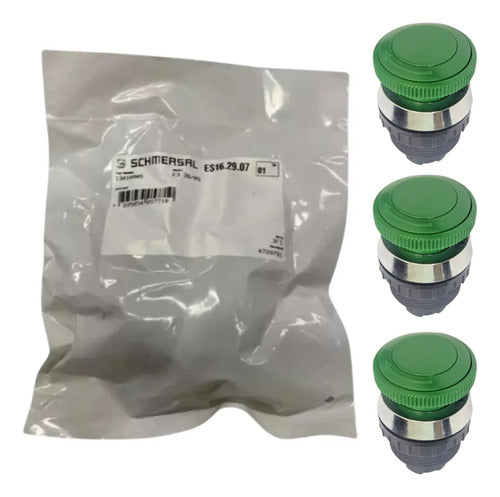 Kit Com 3: Botão Emergência Verde E3 36/05 30mm Schmersal