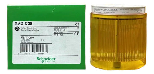 Modulo Luminoso Contínuo 70mm Amarelo 250v Xvdc38 Schneider