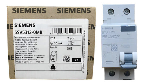 Interruptor Diferencial 5sv5312-0mb 25a Siemens