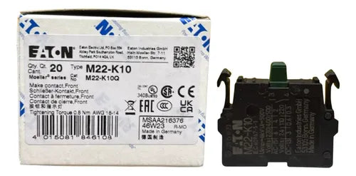 Kit Com 5: Bloco De Contato M22-k10 (m22-k10q) 1na Eaton