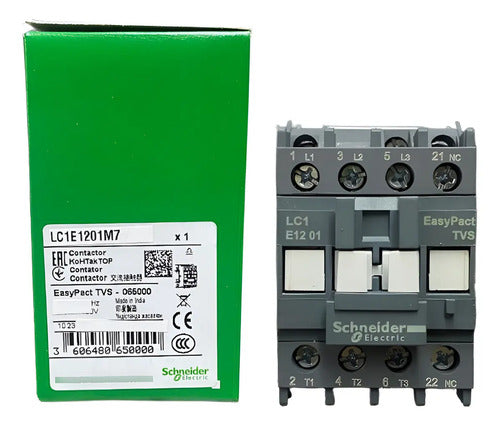 Contator 3p Easypact Tvs 12a 1nf 220vca Lc1e1201m7 Schneider 220v