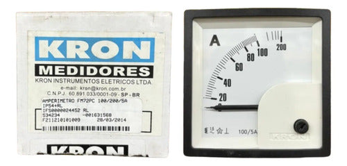 Amperímetro Fm72pc 72x72mm 100/200/5a Sem Travamento Kron