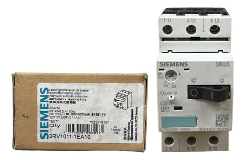 Disjuntor Motor 3rv1011-1ea10 2,8-4,0a Siemens Não Informado 50/60hz