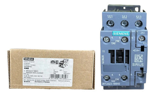 Contator Tripolar 9a 24vca/vcc 1na+1nf 3rt2023-1bb40 Siemens 24vca/vcc