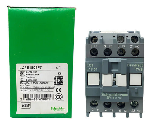 Contator 3p Easypact Tvs 18a 1nf 110vca Lc1e1801f7 Schneider 110v