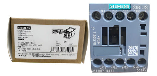 Contator Tripolar 12a 24 Vcc 1na 3rt2017-1bb41 Siemens 24vcc