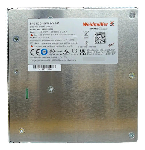 Fonte Chaveada 480w 24v 20a Pro Eco 1469510000 Weidmuller