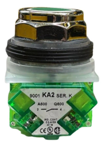 Botão 30mm Metálico 9001kr1gh5 Verde Schneider Verde -