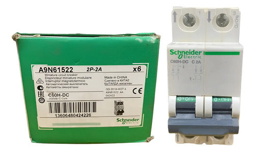Disjuntor Acti9 C60h-dc 2p 2a 6ka Curva C A9n61522 Schneider
