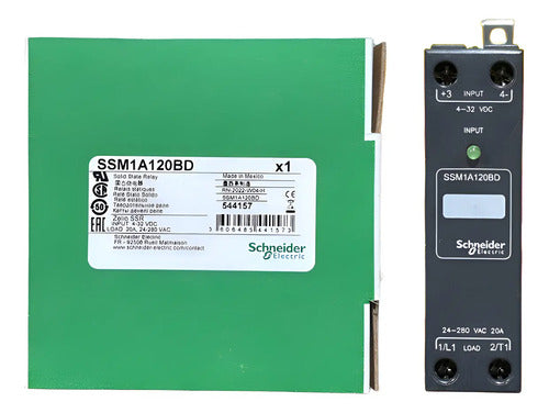 Relé De Estado Sólido 20a Ssm1a120bd Schneider 4-32vcc / 24-280vca