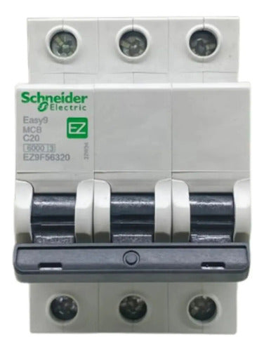 Disjuntor Easy9 3p 20a 6ka 400v Curva C Ez9f56320 Schneider