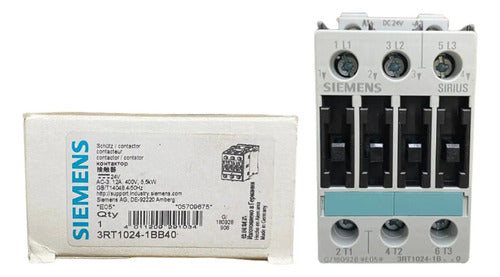 Contator 3rt1024-1bb40 12a 24vcc Siemens 24vcc