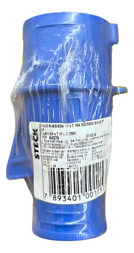 Kit Com 2 Peças: Plug S4079 16a 3p+t 220/240v Azul Steck Azul