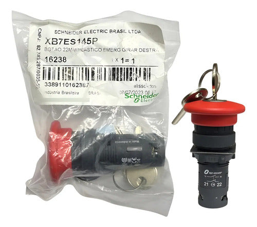 Botao 22mm Plastico Monobloco 1na+1nf Xb7nh25 Schneider Vermelho 0