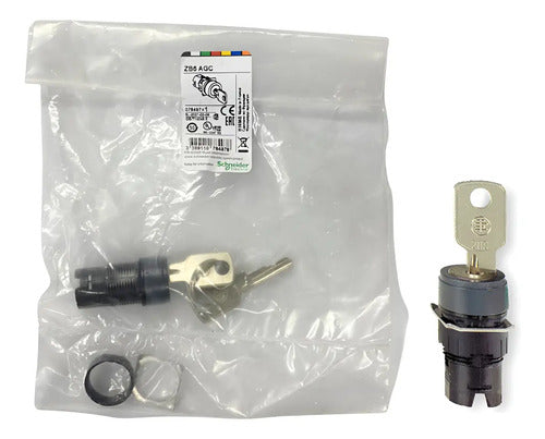Cabeçote P/ Chave Seletora 2 Posi. C/ Chave Zb6agc Schneider Preto/ Metálico -