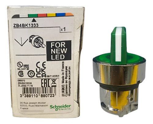 Cabeçote Para Chave Seletora Ø22mm 3 Pos Zb4bk1333 Schneider Verde