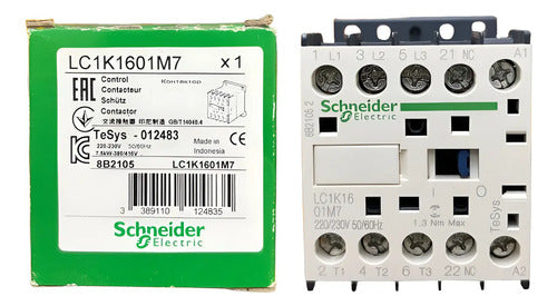 Contator Tripolar 16a 1nf 220vca Lc1k1601m7 Schneider 220vca
