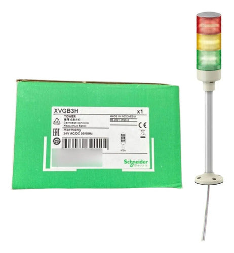 Coluna Luminosa Ø60mm Vm, Vd, Am 24vca/cc Xvgb3h Schneider Vermelho E Verde E Amarelo 24v