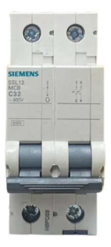 Disjuntor Bipolar 32a Curva C 5sl1232-7mb Siemens