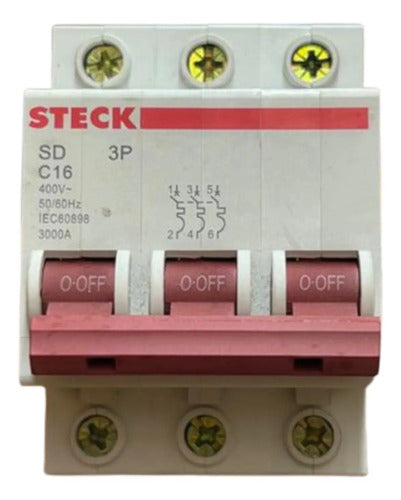 Kit Com 2: Disjuntor Sdd63c16 3p 16a 3ka Curva C Steck