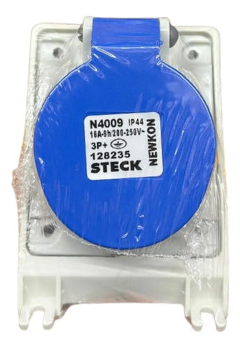 Kit Com 2: Tomada N4009 16a 3p+t 200/250v 9h Azul Steck Azul