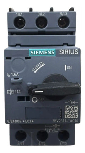 Disjuntor Automático 1,6a 3rv2311-1ac10 Siemens