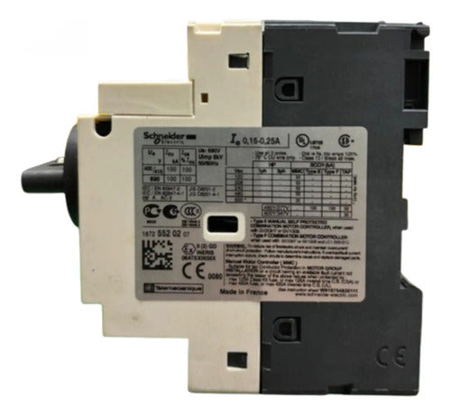 Disjuntor Motor 0,16-0,25a Manopla Rotativa Gv2p02 Schneider 690v 50-60 Hz