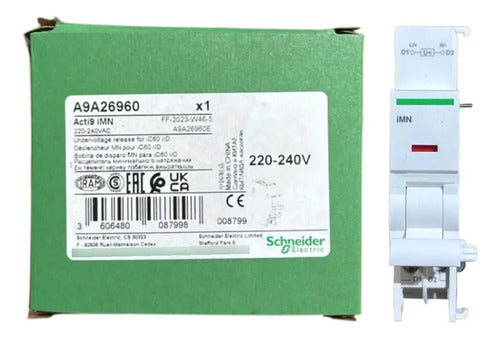 Bobina De Mínima Tensão 220/240vca A9a26960 Schneider 240vca