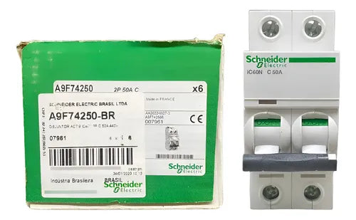 Disjuntor Acti9 Ic60n 2p Curva C 50a 440v A9f74250 Schneider