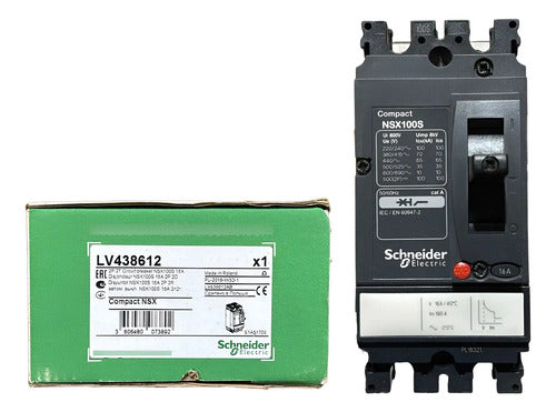 Disjuntor Nsx100s Dc 16a Bipolar Lv438612 Schneider